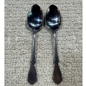 Northland Evening Star Oval Soup Place Table Spoons 7" Lot of 2 Korea
